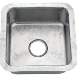 Nantucket Sinks Brightwork Home 17" Square Stainless Steel Bar/Prep Sink with Accessories, 18 Gauge, SQRS-7MF