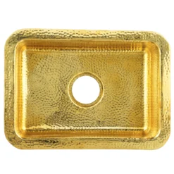 Nantucket Sinks Brightwork 20" Rectangular Brass Bar/Kitchen Sink with Accessories, REB2014