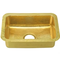 Nantucket Sinks Brightwork 20" Rectangular Brass Bar/Kitchen Sink with Accessories, REB2014