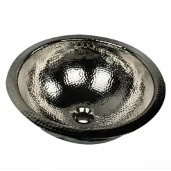 Nantucket Sinks Brightwork Home 13" Nickel Plated Brass Bathroom Sink, Silver, RON-OF