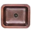 Nantucket Sinks Brightwork Home 17" Rectangle Copper Bar/Prep Sink with Accessories, 16 Gauge, REHC-2.5