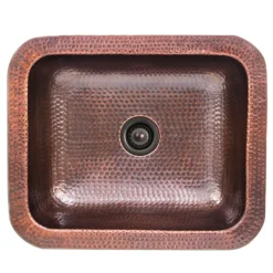Nantucket Sinks Brightwork Home 17" Rectangle Copper Bar/Prep Sink with Accessories, 16 Gauge, REHC-2.5