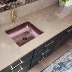 Nantucket Sinks Brightwork Home 17" Rectangle Copper Bar/Prep Sink with Accessories, 16 Gauge, REHC-2.5