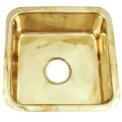 Nantucket Sinks Brightwork Home 17" Square Brass Bar/Prep Sink with Accessories, SQRB-7SM