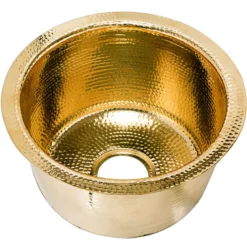 Nantucket Sinks Brightwork Home 15" Round Brass Bar/Kitchen Sink, RS15-UB