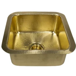 Nantucket Sinks Brightwork 17" Square Brass Bar/Prep Sink with Accessories, SQRB-7MF