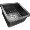 Nantucket Sinks Cape 18" Dual Mount Fireclay Kitchen Sink with Accessories, Matte Black, Wellfleet-1818MB