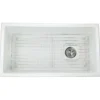 Nantucket Sinks Cape 34" Dual Mount Fireclay Kitchen Sink with Accessories, White, Wellfleet-3419W