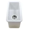 Nantucket Sinks Cape 9" Rectangle Fireclay Bar/Kitchen Sink with Accessories, White, CAPE189