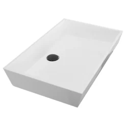 Nantucket Sinks Glacierstone 24" Glacierstone Bathroom Sink, White, NS-GSTR24