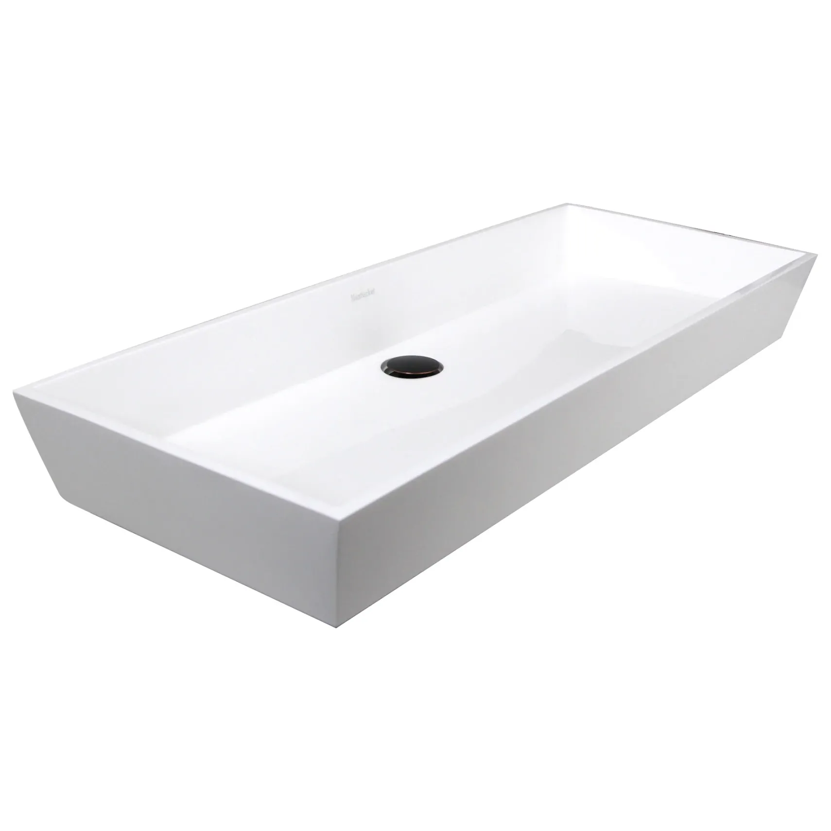 Nantucket Sinks Glacierstone 36" Bathroom Sink, White, NS-GSTR36
