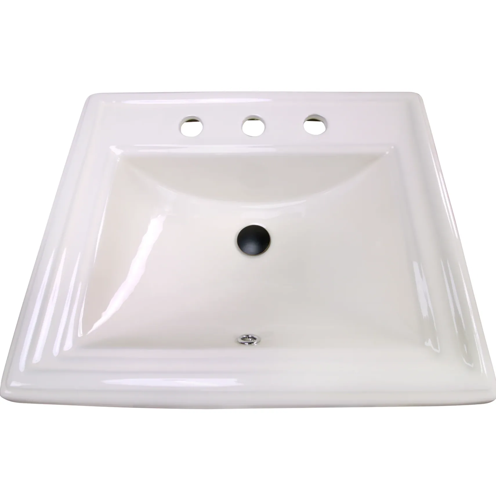 Nantucket Sinks Great Point 23" x 18.25" x 8.75" Rectangular Drop In/Topmount Ceramic - Vitreous China Bathroom Sink, Bisque, DI-2418-R8-Bisque