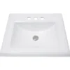 Nantucket Sinks Great Point 23" x 18.25" x 8.75" Rectangular Drop In/Topmount Ceramic - Vitreous China Bathroom Sink, White, DI-2418-R4