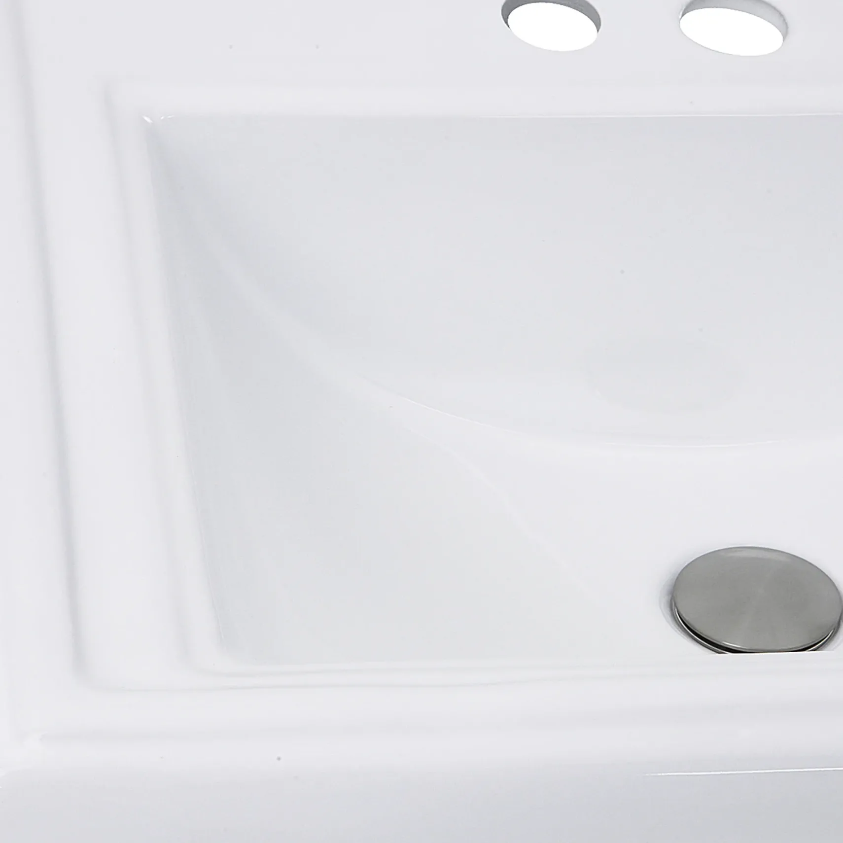 Nantucket Sinks Great Point 23" x 18.25" x 8.75" Rectangular Drop In/Topmount Ceramic - Vitreous China Bathroom Sink, White, DI-2418-R4