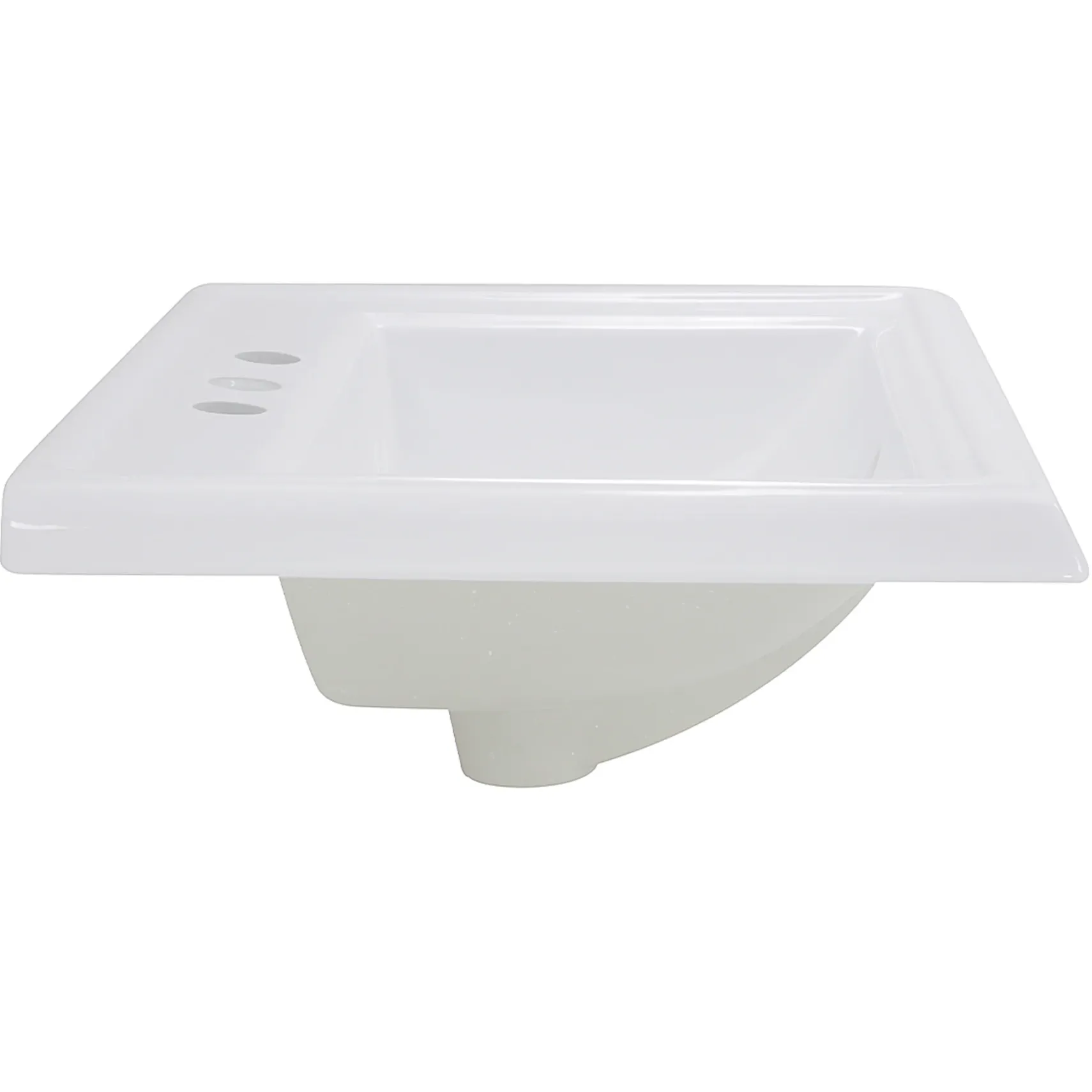 Nantucket Sinks Great Point 23" x 18.25" x 8.75" Rectangular Drop In/Topmount Ceramic - Vitreous China Bathroom Sink, White, DI-2418-R4