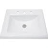 Nantucket Sinks Great Point 23" Ceramic Bathroom Sink, White, DI-2418-R8