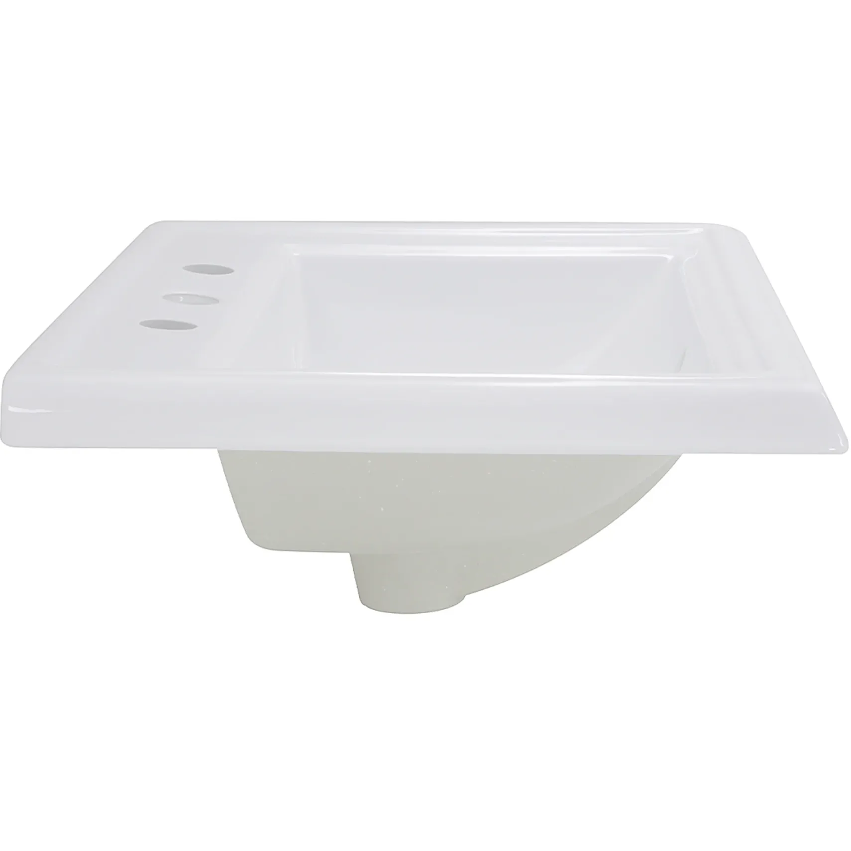 Nantucket Sinks Great Point 23" Ceramic Bathroom Sink, White, DI-2418-R8
