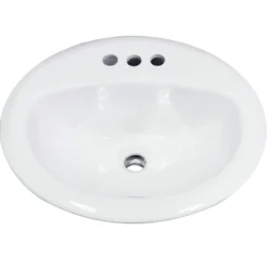 Nantucket Sinks Great Point 20" Ceramic Bathroom Sink, White, DI2017-4