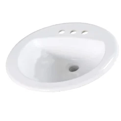 Nantucket Sinks Great Point 20" Ceramic Bathroom Sink, White, DI2017-4