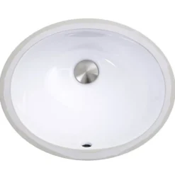 Nantucket Sinks Great Point 15" x 12.125" Oval Undermount Ceramic - Vitreous China Bathroom Sink, White, UM-13x10-W