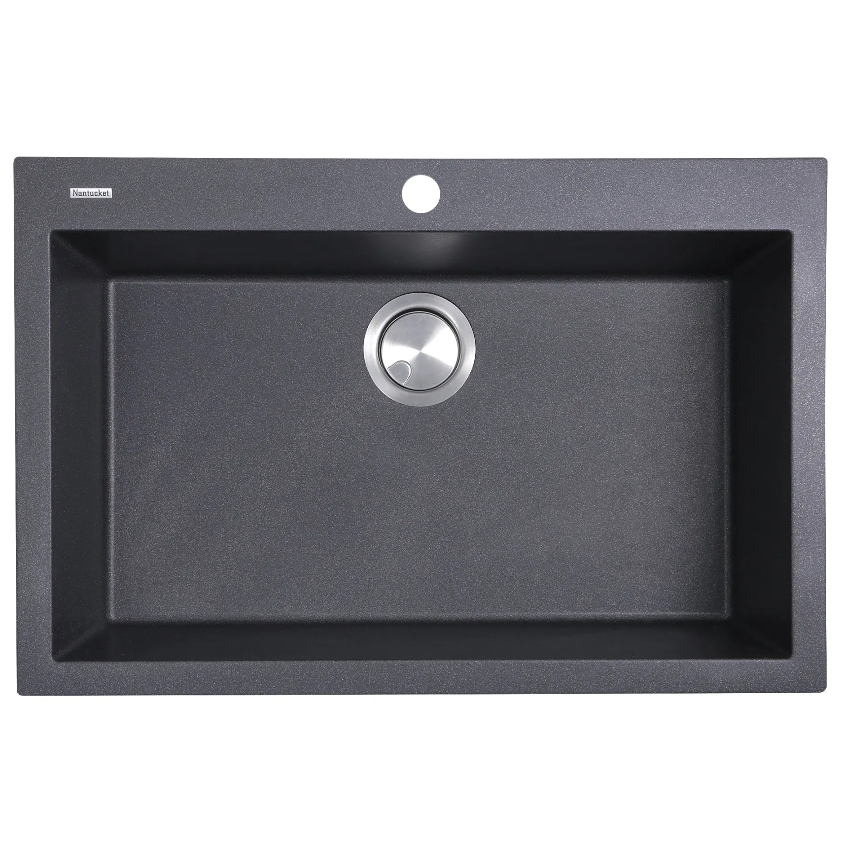 Nantucket Sinks Plymouth 30" Granite Composite Kitchen Sink, Black, PR3020-DM-BL