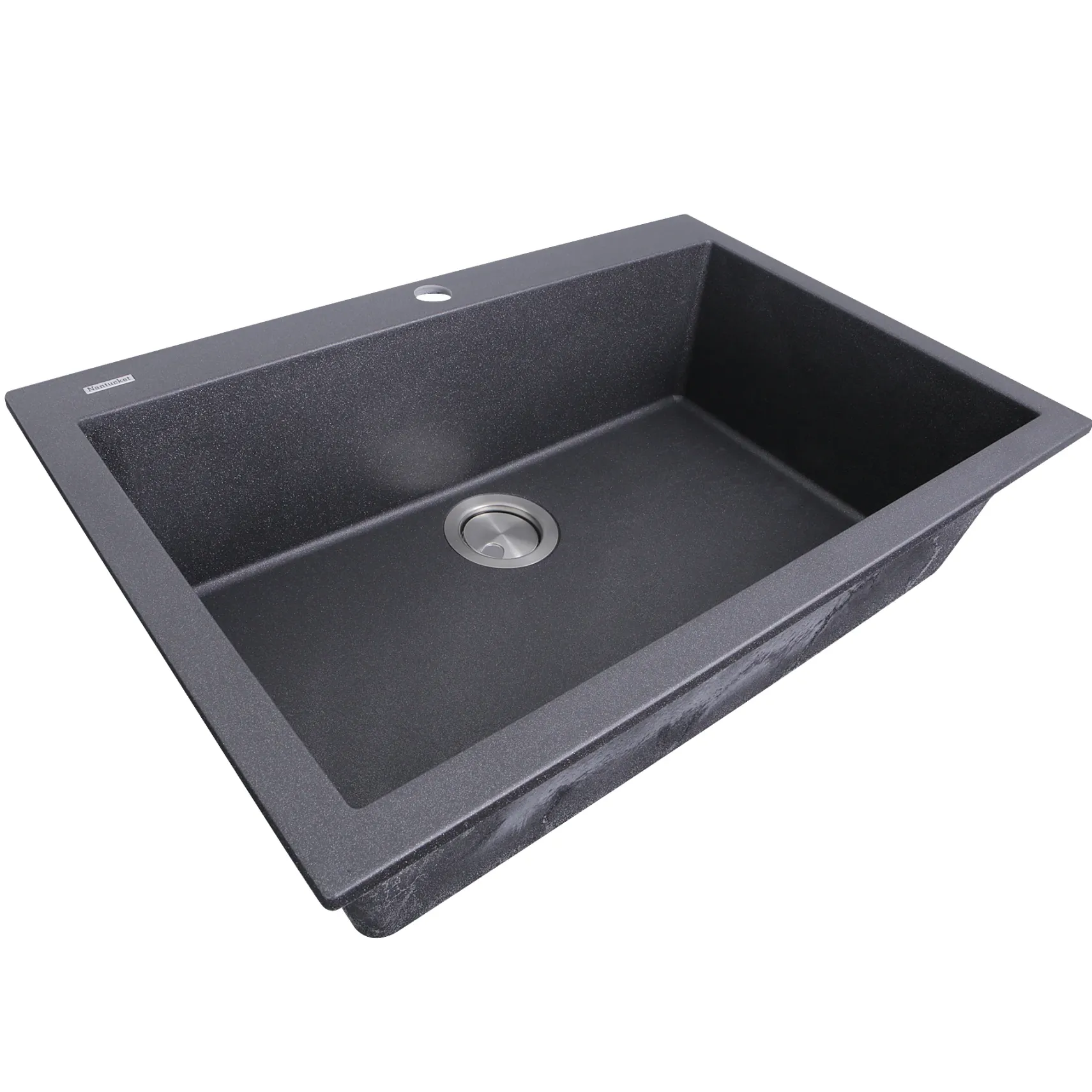 Nantucket Sinks Plymouth 30" Granite Composite Kitchen Sink, Black, PR3020-DM-BL