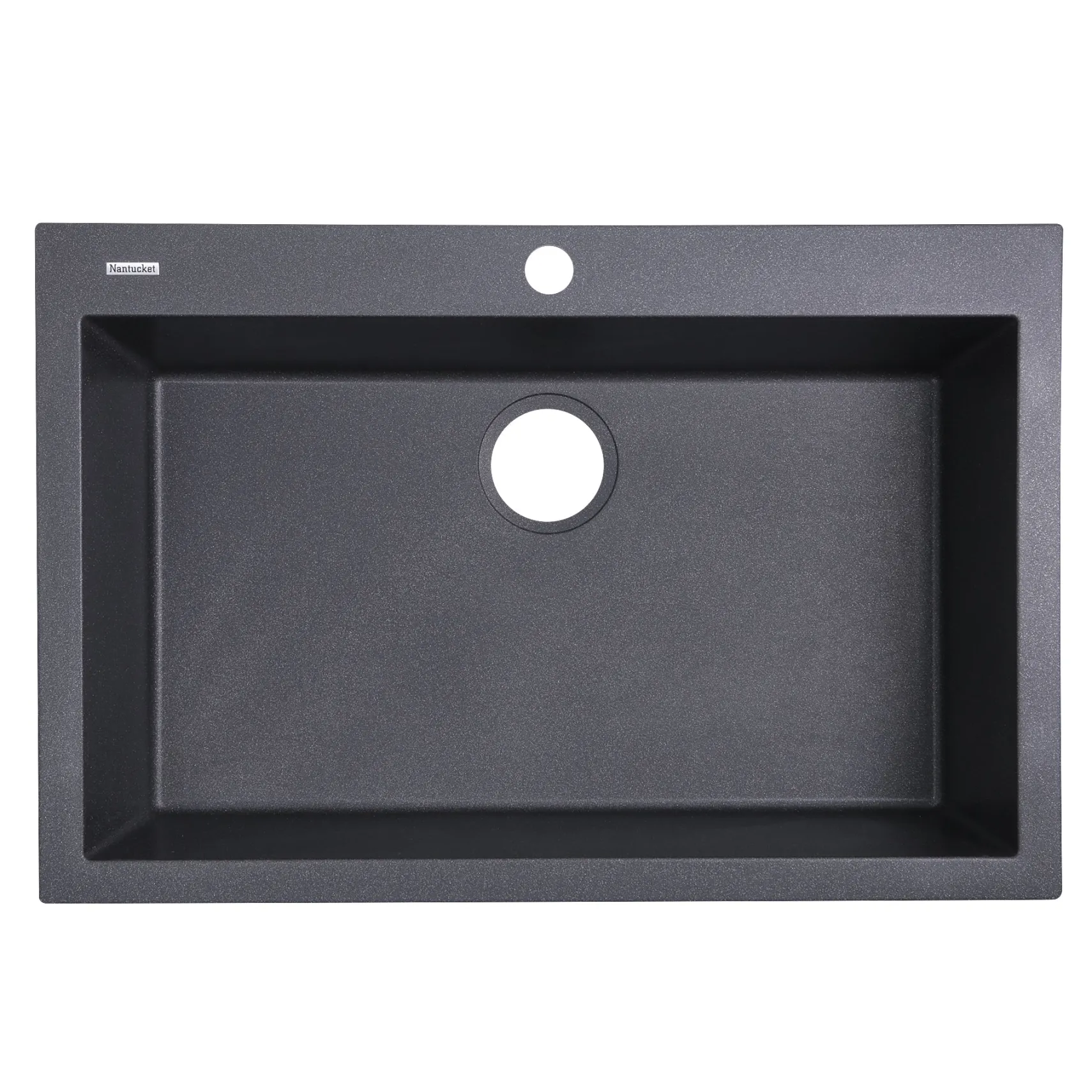 Nantucket Sinks Plymouth 30" Granite Composite Kitchen Sink, Black, PR3020-DM-BL