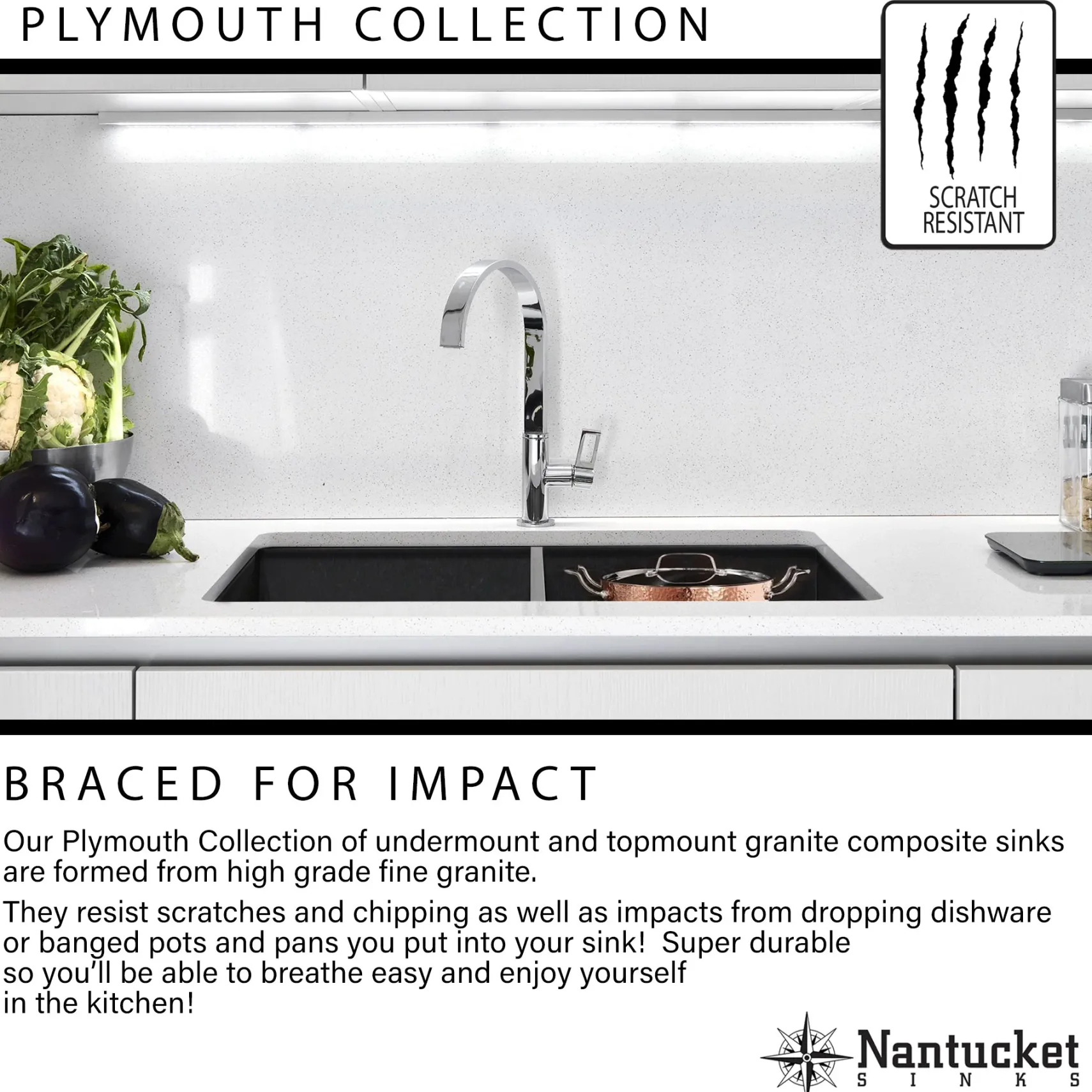 Nantucket Sinks Plymouth 30" Granite Composite Kitchen Sink, Black, PR3020-DM-BL