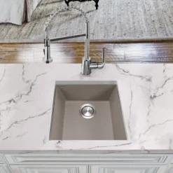 Nantucket Sinks Plymouth 16" Granite Composite Bar Sink, Truffle, PR1716-TR