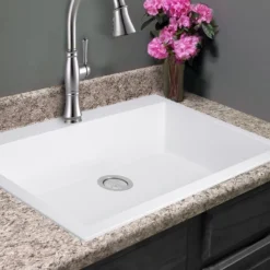 Nantucket Sinks Plymouth 30" Granite Composite Kitchen Sink, White, PR3020-DM-W