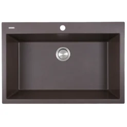 Nantucket Sinks Plymouth 33" Granite Composite Kitchen Sink, Brown, PR3322-DM-BR