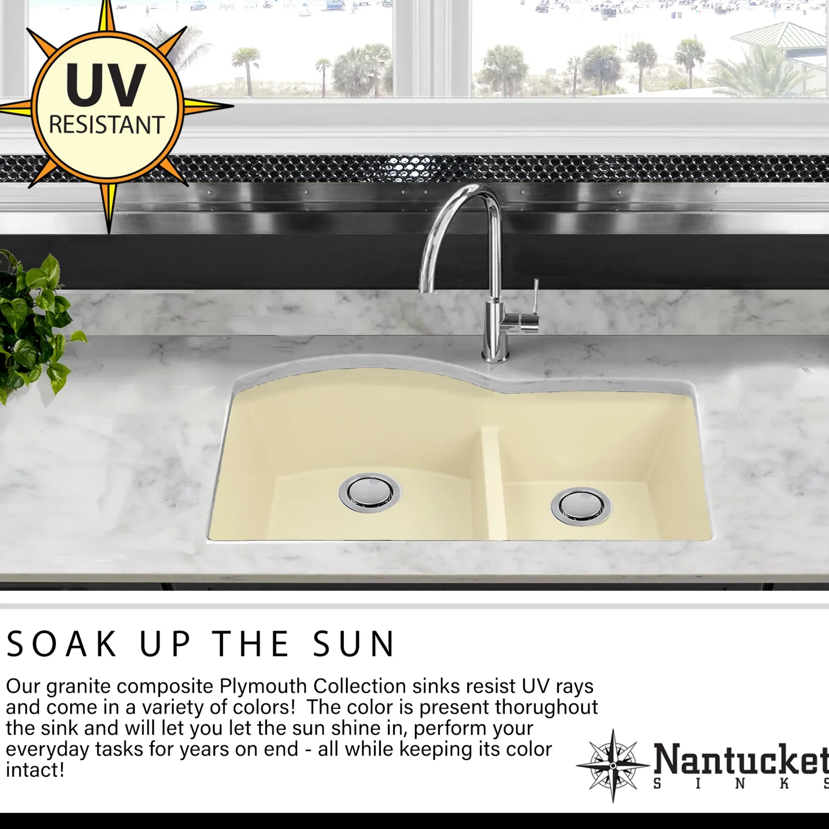 Nantucket Sinks Plymouth 24" Granite Composite Kitchen Sink, Brown, PR2418-BR