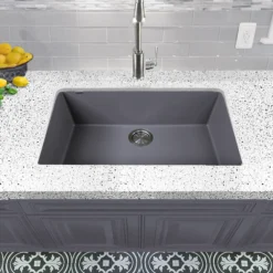 Nantucket Sinks Plymouth 30" Granite Composite Kitchen Sink, Titanium, PR3018-TI