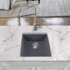 Nantucket Sinks Plymouth 16" Granite Composite Bar Sink, Titanium, PR1716-TI