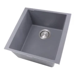 Nantucket Sinks Plymouth 16" Granite Composite Bar Sink, Titanium, PR1716-TI