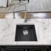 Nantucket Sinks Plymouth 16" Granite Composite Bar Sink, Black, PR1716-BL