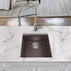 Nantucket Sinks Plymouth 16" Granite Composite Bar Sink, Brown, PR1716-BR