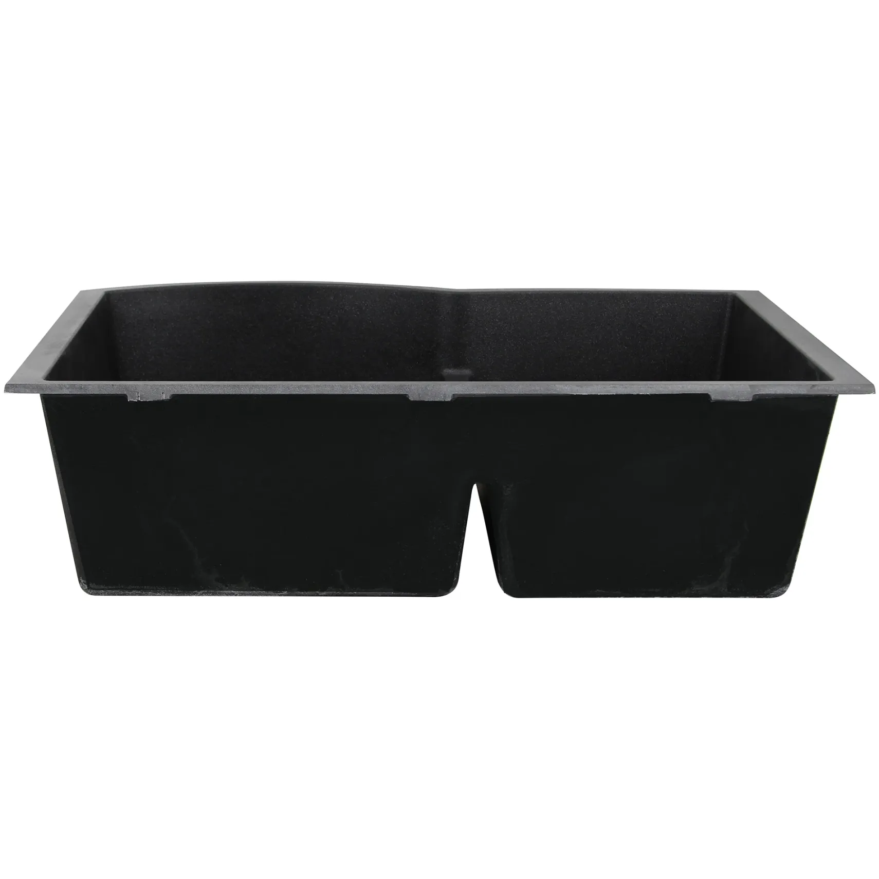 Nantucket Sinks Plymouth 33" Granite Composite Kitchen Sink, 60/40 Double Bowl, Black, PR6040-BL-UM