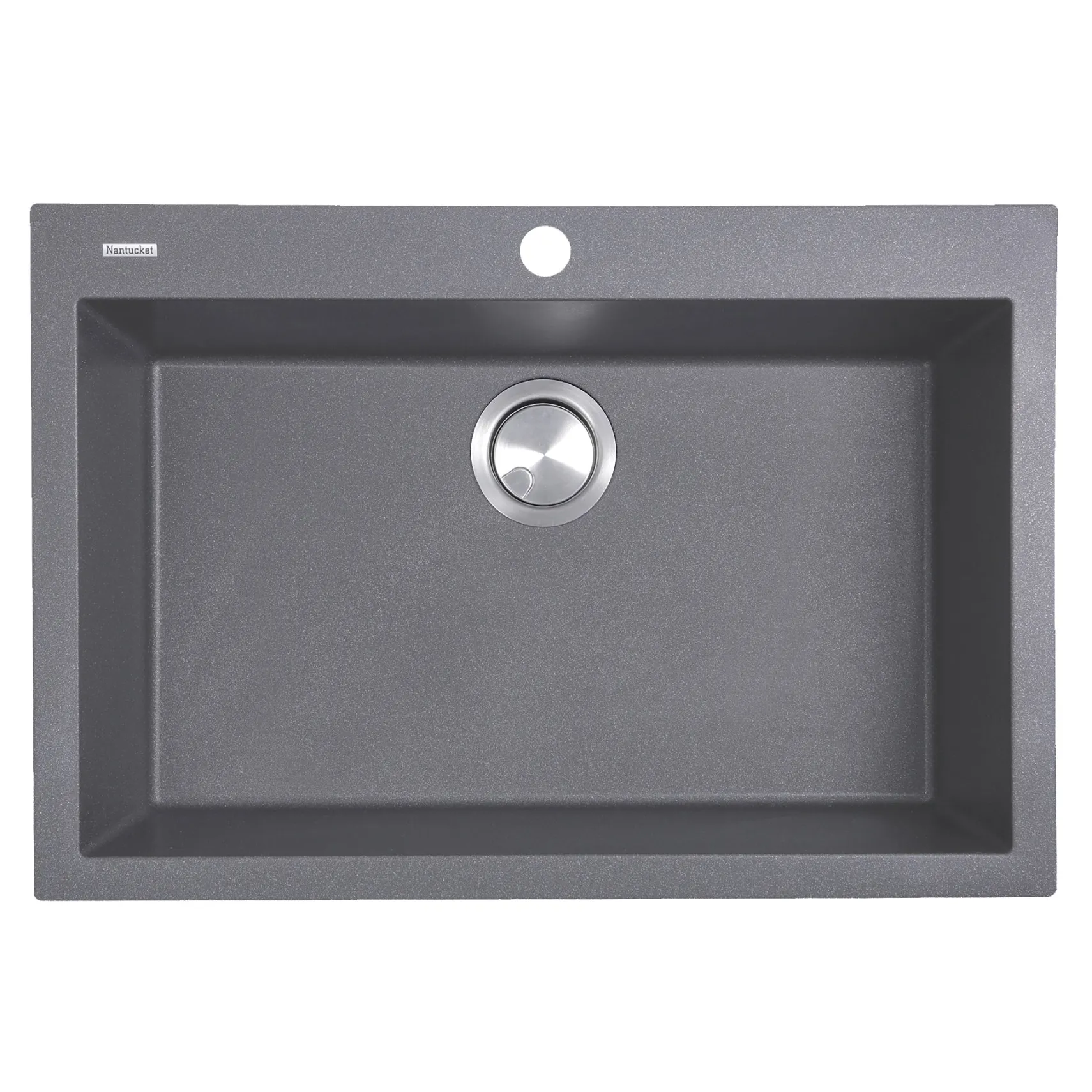 Nantucket Sinks Plymouth 27" Dual Mount Granite Composite Kitchen Sink with Accessories, Titanium, PR2720-DM-TI
