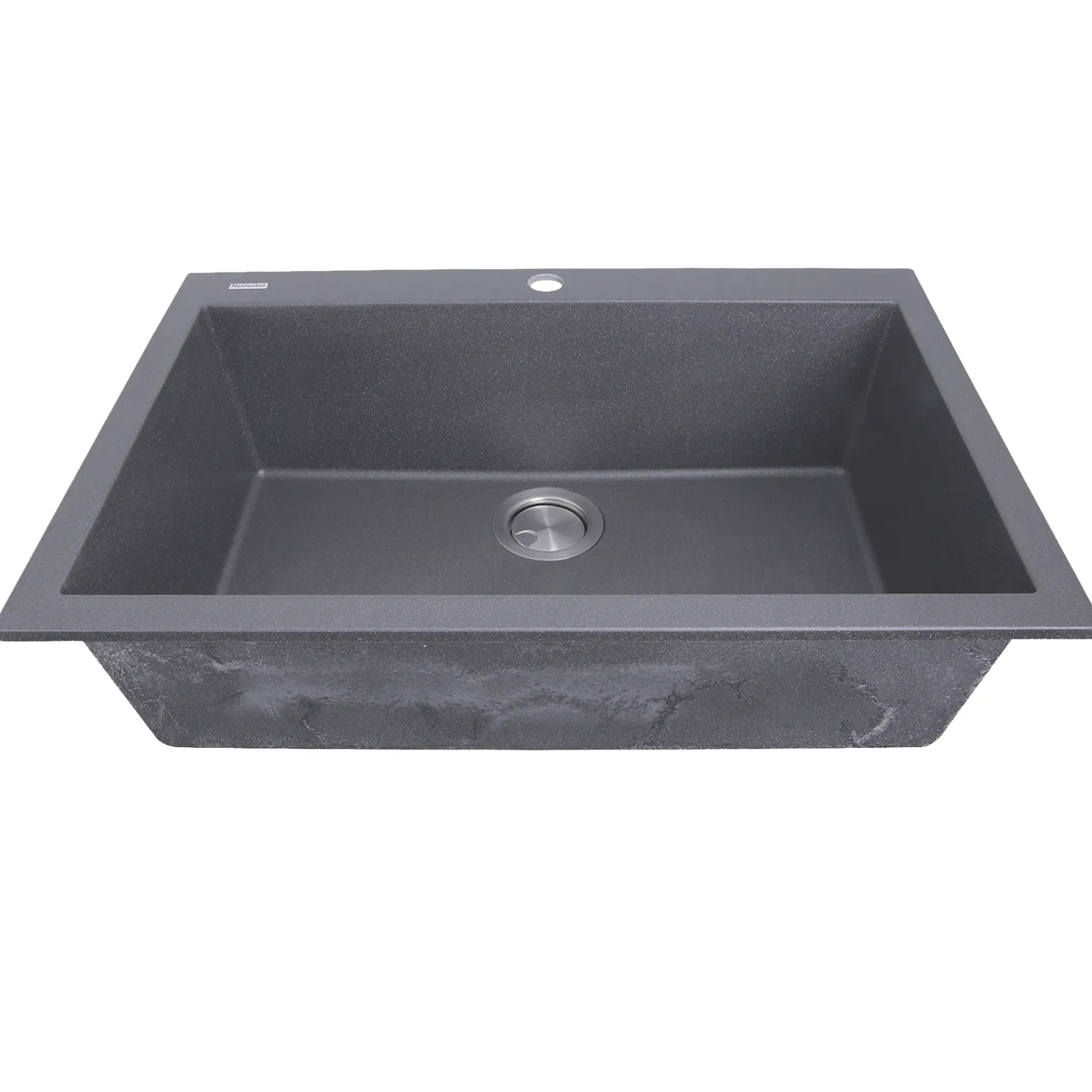 Nantucket Sinks Plymouth 27" Dual Mount Granite Composite Kitchen Sink with Accessories, Titanium, PR2720-DM-TI