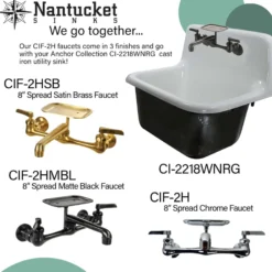 Nantucket Sinks Premium Accessories Brass Utility/Mud/Laundry Faucet, Handle, CIF-2HSB
