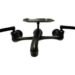 Nantucket Sinks Premium Kitchen 1.5 GPM Brass Utility/Mud/Laundry Faucet, Handle, Black, CIF-2HMBL