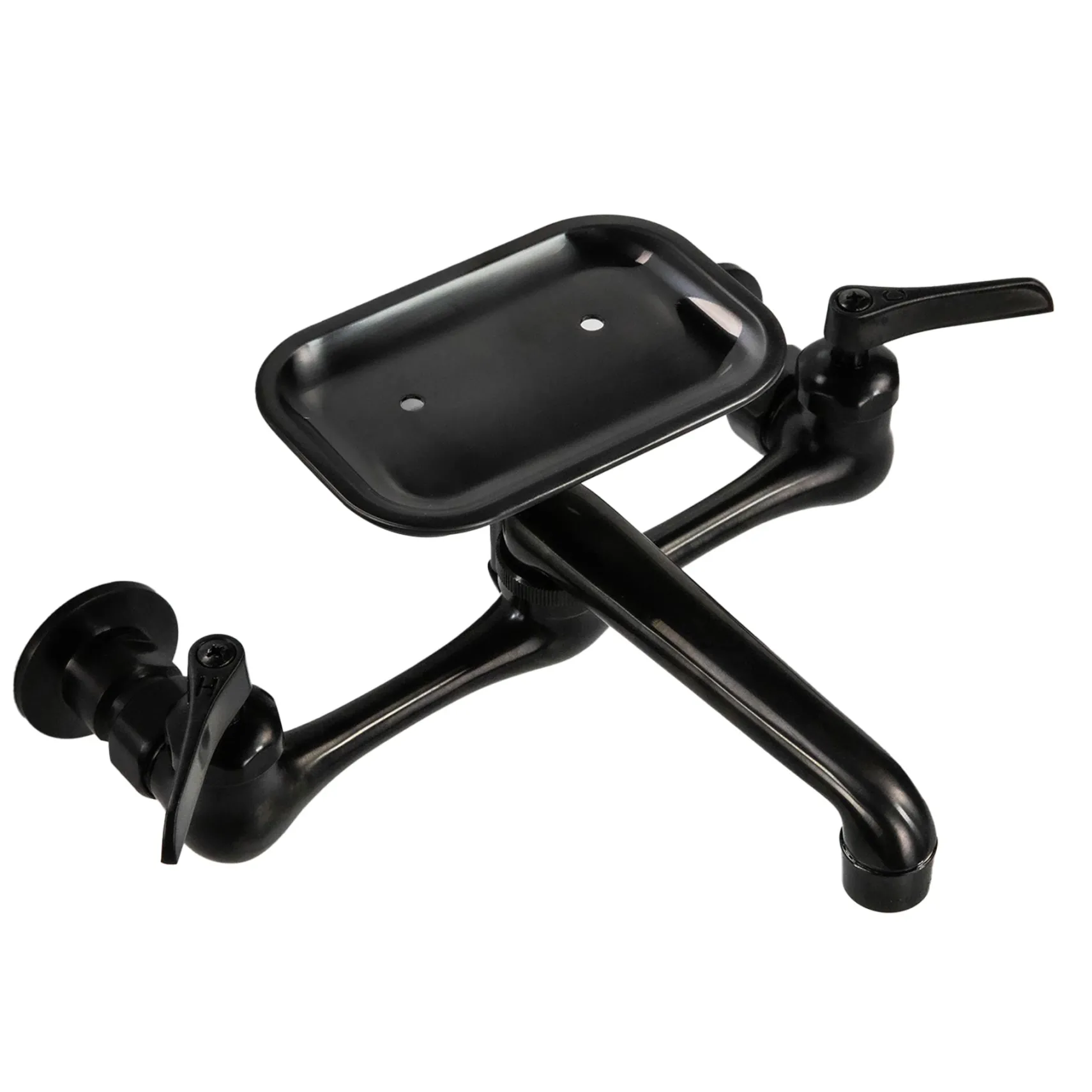 Nantucket Sinks Premium Kitchen 1.5 GPM Brass Utility/Mud/Laundry Faucet, Handle, Black, CIF-2HMBL