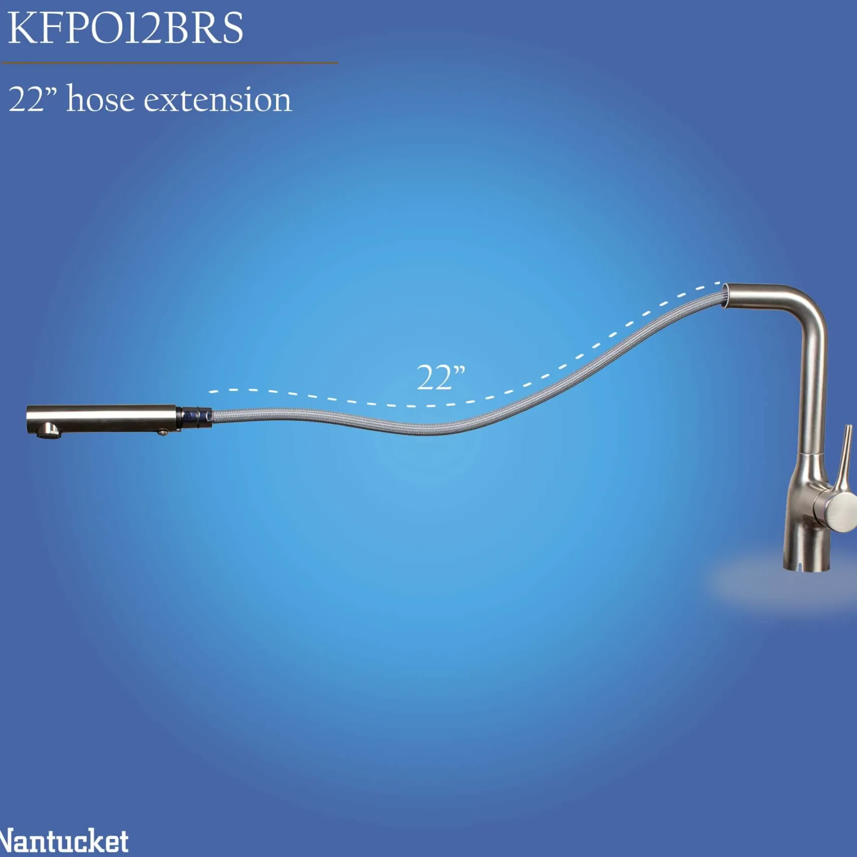 Nantucket Sinks Premium Kitchen 1.8 GPM Lever Stainless Steel Kitchen Faucet, Lever, KFPO12BRS