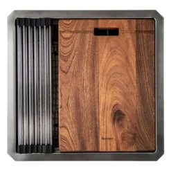 Nantucket Sinks Pro Series 19" Square 304 Stainless Steel Bar/Kitchen Sink with Accessories, 16 Gauge, SR-PS-1919-16