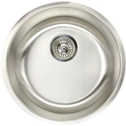 Nantucket Sinks Quidnet 18" Round 304 Stainless Steel Bar/Prep Sink with Accessories, NS37