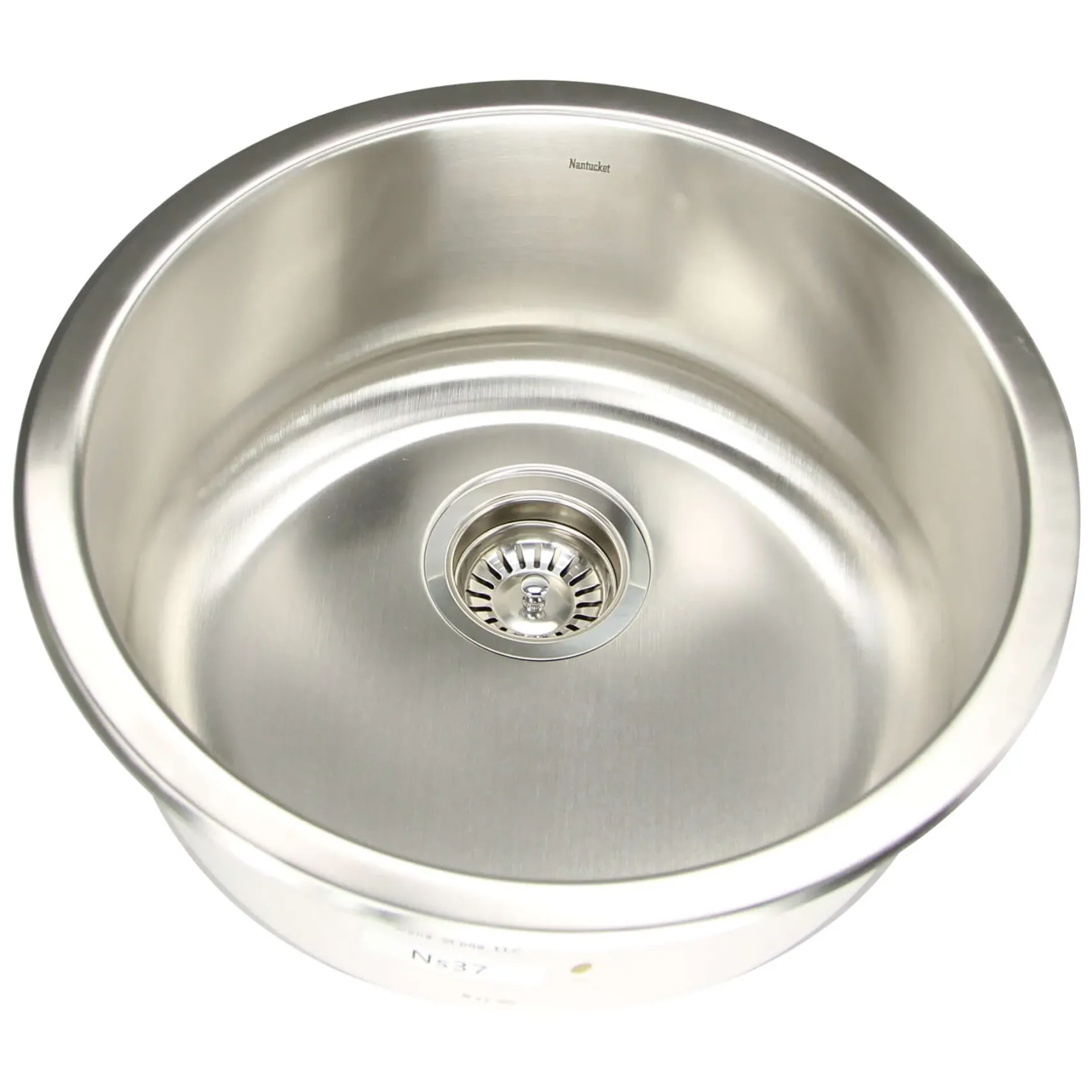 Nantucket Sinks Quidnet 18" Round 304 Stainless Steel Bar/Prep Sink with Accessories, NS37