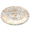 Nantucket Sinks Regatta 25" Fireclay Bathroom Sink, White/Gold, RC70640GS