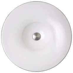 Nantucket Sinks Regatta 18" Fireclay Bathroom Vessel Sink, White/Platinum, RC77240P