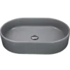 Nantucket Sinks Regatta 23.75" x 15.75" Oval Fireclay Bathroom Vessel Sink with Accessories, Matte Concrete, RC5022C